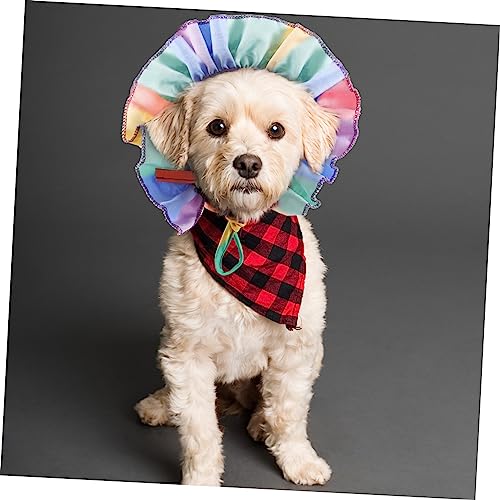 Abaodam Verstellbare Regenbogen Hundekappe aus Atmungsaktivem Tc Material Sonnenschutz und für Kleine Hunde und Katzen Bunte Sommer Haustier Kopfbedeckung für Festivals und Outdoor von Abaodam