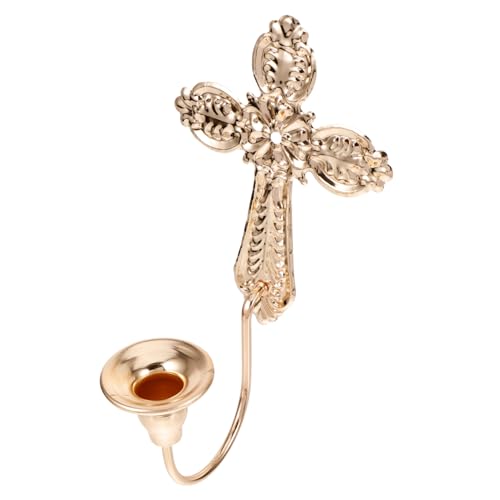 Abaodam Wandkerzenhalter Kreuz Eisen Goldfarbener Wanddeko Kerzenständer für Stabkerzen Dekorativer Wandhalter für und Festliche Anlässe Eleganter Kerzenhalter mit Feiner Verarbeitung von Abaodam