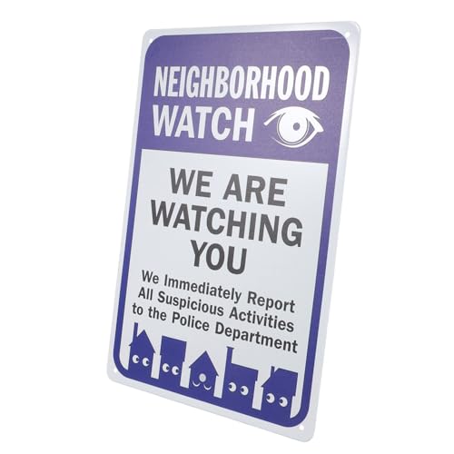 Abaodam Warnschild Nachbarschaftswache Wetterfestes Sign Robustes Eisenschild Für Innen Außen Zur Abschreckung Unbefugter Zugang Abaodam Warnschild Nachbarschaftswache Wetterfestes Sign Robustes Eisenschild Für Innen Außen Zur Abschreckung Unbefugter Zugang von Abaodam
