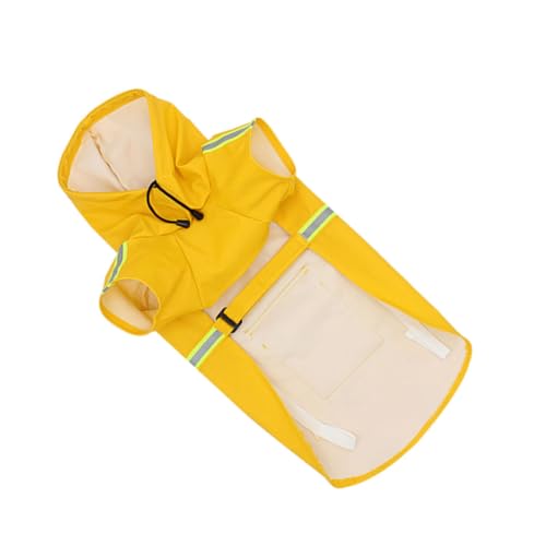 Abaodam Wasserdichter Hunderegenmantel mit Reflektierenden Streifen und Kapuze Elastischer Regenmantel für Große Hunde Verformungsfest Sicher bei Nachtspaziergängen Gelb XXL Abaodam Wasserdichter Hunderegenmantel mit Reflektierenden Streifen und Kapuze Elastischer Regenmantel für Große Hunde Verformungsfest Sicher bei Nachtspaziergängen Gelb XXL von Abaodam