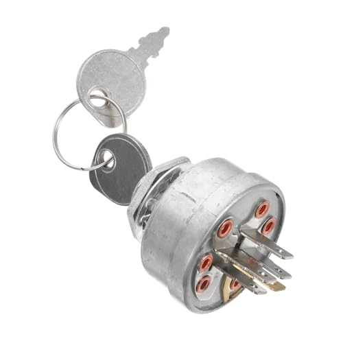 Abaodam Zündschalter Rasenmäher Ersatz Zündschloss Starter Ersatzteil mit Schlüssel Kompatibel Einfache Installation Robust für Frontmotor Aufsitzmäher Abaodam Zündschalter Rasenmäher Ersatz Zündschloss Starter Ersatzteil mit Schlüssel Kompatibel Einfache Installation Robust für Frontmotor Aufsitzmäher von Abaodam