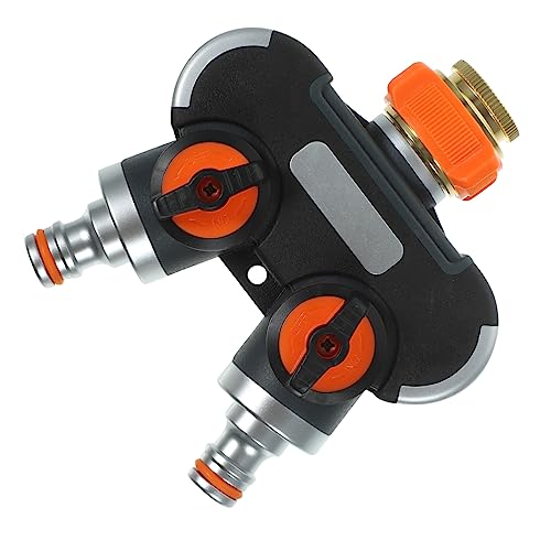 Abaodam Zweifach Wasserhahn Verteiler Metallbolzen Sicherer Gartenschlauch Adapter mit Unabhängiger Durchflussregelung für Effiziente Bewässerung und Vielseitige Gartenanwendung von Abaodam