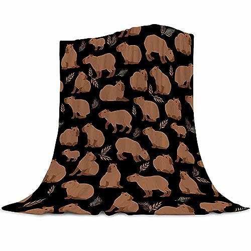 Abaysto Capybaras Decke, Geschenk für Mädchen, Jungen, Kinder, Tierliebhaber, weiche Flanelldecken, Cutes Capybara, gemütliche Überwürfe für Damen und Herren, Capybaras Decke für Couch, Sofa, von Abaysto