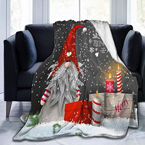 Abaysto Flanell-Überwurfdecke, Weihnachtswichtel, Weihnachtsgeschenke, Winterschneeflocke, Wohnzimmer/Schlafzimmer/Sofa, Couch, warm, weich, für Kinder und Erwachsene, alle Jahreszeiten von Abaysto