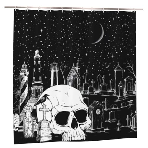 Abaysto Halloween-Duschvorhang für Badezimmer, Halloween-Dekoration, Badvorhang mit 12 Haken, 183 x 183 cm, 3 Stück Abaysto Halloween-Duschvorhang für Badezimmer, Halloween-Dekoration, Badvorhang mit 12 Haken, 183 x 183 cm, 3 Stück von Abaysto