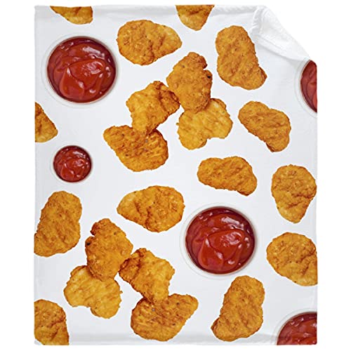 Abaysto Überwurfdecke aus Flanell, Huhn-Nuggets, weiche, flauschige Decke für Bett, Sofa, Couch, Wohnzimmer, Schlafzimmer, für Kinder und Erwachsene, tolles Geschenk von Abaysto