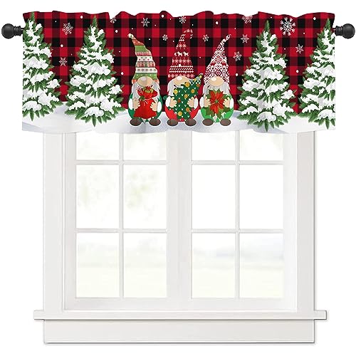 Abaysto Weihnachtsvolant für Fenster, Weihnachtswichtel, Fensteraufsätze, Volants, Stangentasche, 1 Paneel, Weihnachtsbaum, rotes Büffelkariert, Fensterbehandlungen für Schlafzimmer, Küche, Abaysto Weihnachtsvolant für Fenster, Weihnachtswichtel, Fensteraufsätze, Volants, Stangentasche, 1 Paneel, Weihnachtsbaum, rotes Büffelkariert, Fensterbehandlungen für Schlafzimmer, Küche, von Abaysto