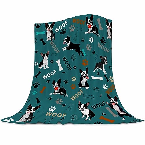 Boston Terrier Decke, weich, gemütlich, Boston Terrier, Überwurfdecken für Kinder, Mädchen, Frauen, Erwachsene, Boston-Hundeliebhaber, Geschenke, 100 x 130 cm von Abaysto