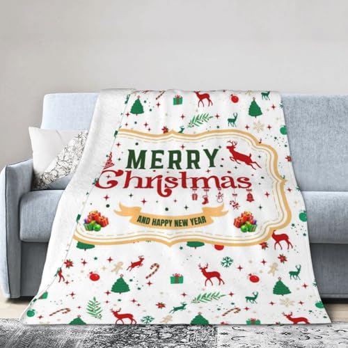 Frohe Weihnachtsdecken, Weihnachtsgeschenk, Winterdecke, Schneeflocken-Überwurf, Wohnzimmer/Schlafzimmer/Sofa, Couch, warme, weiche Bettdecke für Erwachsene, alle Jahreszeiten, 101,6 x 127 cm von Abaysto
