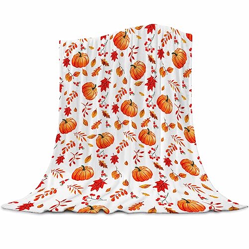 Weiche Herbst-Überwurfdecke mit Kürbissen und Ahorn, gemütliches Flanell-Fleece, luxuriöse Dekoration, Decke für Bett, Sofa und Couch, Herbstdekorationen für Zuhause, 150 x 200 cm Weiche Herbst-Überwurfdecke mit Kürbissen und Ahorn, gemütliches Flanell-Fleece, luxuriöse Dekoration, Decke für Bett, Sofa und Couch, Herbstdekorationen für Zuhause, 150 x 200 cm von Abaysto