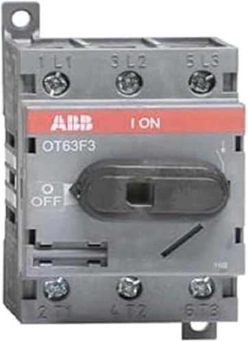 ABB OT63F3 1SCA105332R1001 Lasttrennschalter 3-polig 63A m. schwarzem Knebelgriff, Grau von ABB