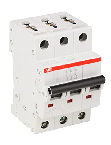 ABB SH200 MCB Leitungsschutzschalter Typ C, 3-polig 10A 440V, Abschaltvermögen 6 kA Compact Home DIN-Schienen-Montage von ABB