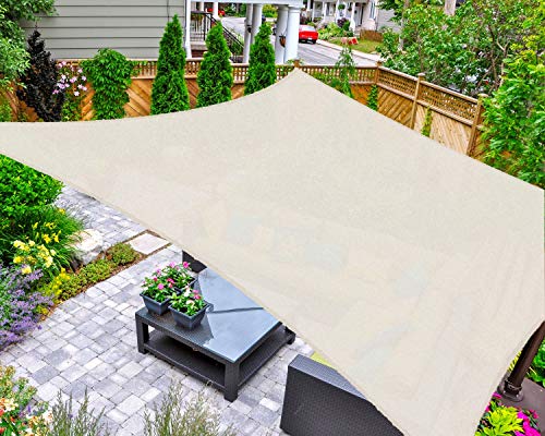 ASTEROUTDOOR Sonnensegel, rechteckig, 3 x 3 m, UV-Schutz, für Terrasse, Hinterhof, Rasen, Garten, Outdoor-Aktivitäten, cremefarben von Abba Patio