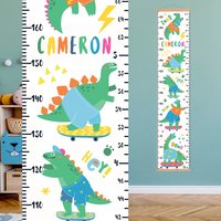 Skate Dino Wachstumstabelle Kinder Dinosaurier Dekor von AbbaArtDesignUA