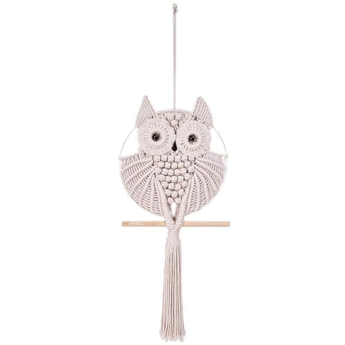 Abbdbd Eulen-wandteppich, Wandbehang, Traumfänger, Makramee, Handgefertigte Quasten, Traumfänger, Heimdekoration von Abbdbd