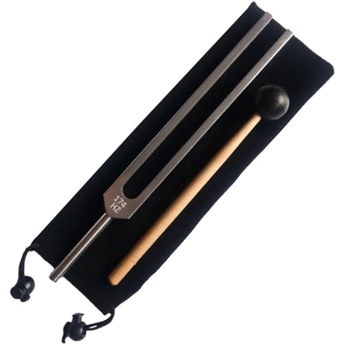Abbdbd Sensorische Stimmgabel aus Aluminiumlegierung 174-Hz-Stimmgabel zur Heilung Nichtmagnetische Stimmgabel mit Hammer und Aufbewahrungstasche von Abbdbd