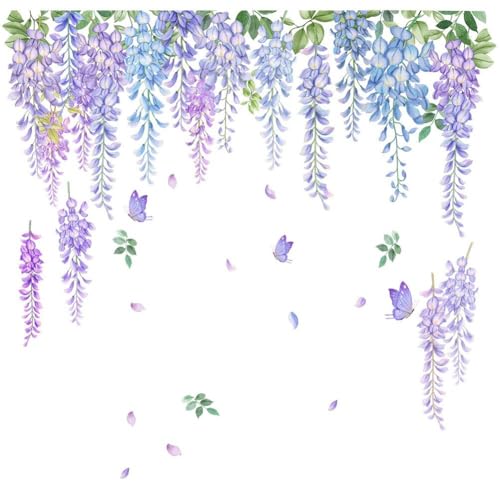Rattan Schmetterling Wandaufkleber Abnehmbare Weinreben Tapete Aufkleber Lila PVC Wandaufkleber Für Schlafzimmer Wohnzimmer Rattan Schmetterling Wandaufkleber Abnehmbare Weinreben Tapete Aufkleber Lila PVC Wandaufkleber Für Schlafzimmer Wohnzimmer von Abbdbd
