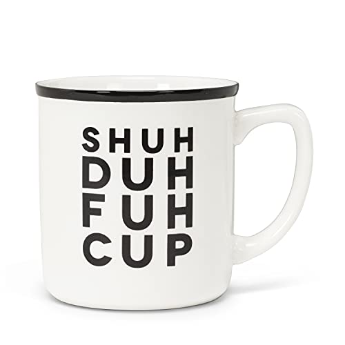 Abbott Collection 27-2021-101 Shuh Duh Fuh Tasse Textbecher, 10,2 cm, Weiß/Schwarz von Abbott Collection