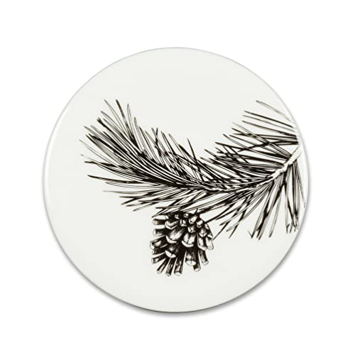 Abbott Collection 27-Pine-CSTR Untersetzer mit Tannenzapfen und Zweig, 10,2 cm, Weiß/Schwarz Abbott Collection 27-Pine-CSTR Untersetzer mit Tannenzapfen und Zweig, 10,2 cm, Weiß/Schwarz von Abbott Collection
