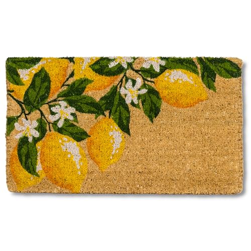Abbott Collection Fußmatte mit Zitronenzweig, Kokosfaser, Natur/Gelb (18 x 30 l) von Abbott Collection