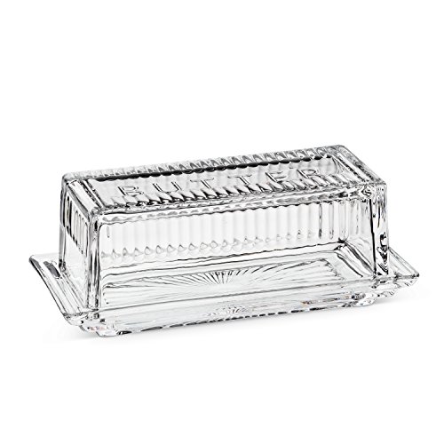 Abbott Collection Quarter Lb Butter Dish with Cover Butterdose aus Glas mit Deckel, farblos, 7 inches Long von Abbott Collection