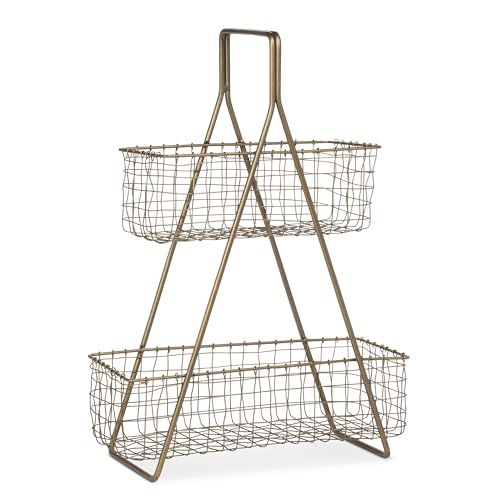 Abbott Collection Standrahmen mit Körben – Metall, dunkles antikes Messing (41,5 cm Höhe) von Abbott Collection