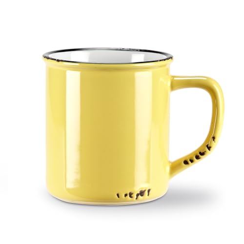 Abbott Collection Tasse aus Steingut, Emaille-Look, Gelb von Abbott Collection