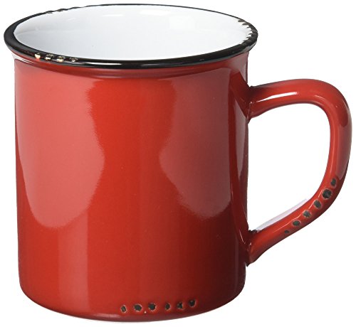 Abbott Collection Tasse aus Steingut, Emaille-Look, Rot von Abbott Collection