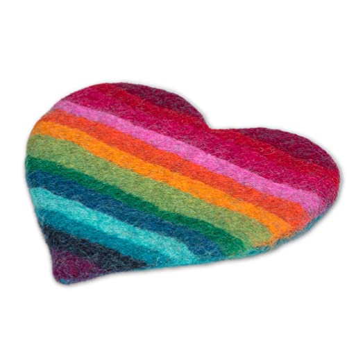 Untersetzer in Herzform mit Regenbogenstreifen von Abbott Collection