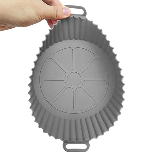 Abbto 2 Stück Schüssel für Luftfritteuse aus Silikon, Futter der Schale des Korbs der Luftfritteuse aus Silikon, waschbar von Abbto