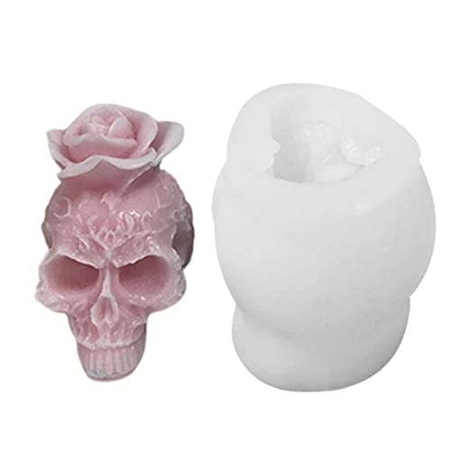 Abbto 5 Stück Silikonform Totenkopf - Kreative Harzformen in Schädelform aus Silikon, Fondantformen mit 3D-Halloween-Thema, für Kuchendekoration, Kerzenform Abbto 5 Stück Silikonform Totenkopf - Kreative Harzformen in Schädelform aus Silikon, Fondantformen mit 3D-Halloween-Thema, für Kuchendekoration, Kerzenform von Abbto