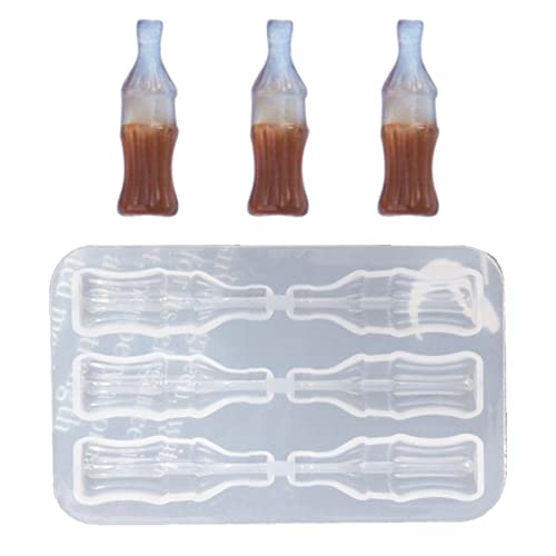 Abbto Eiswürfelbehälter aus Silikon | Silikonformen für Cola-Flaschen-Gummibärchenkerzen - 6 Mulden-Cola-Flaschen-Teddybär-Orangenscheiben-Süßigkeitsform, Antihaft-Silikonformen für Schokolade von Abbto