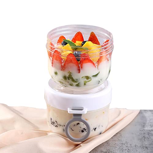Abbto Haferflocken Behälter – Nachthafer Behälter mit Deckel | 600 ml transparenter Lebensmittelbehälter mit Deckel und Löffel für Getreide, Milch oder Joghurt Abbto Haferflocken Behälter – Nachthafer Behälter mit Deckel | 600 ml transparenter Lebensmittelbehälter mit Deckel und Löffel für Getreide, Milch oder Joghurt von Abbto