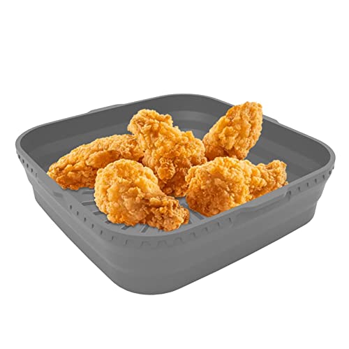 Abbto Luftfritteusen-Abdeckungen aus Silikon | 8 Zoll Faltbare Luftfritteusen-Abdeckungen Rechteckig | Ersatz des brennbaren Pergament-Futters, Futter Abbto Luftfritteusen-Abdeckungen aus Silikon | 8 Zoll Faltbare Luftfritteusen-Abdeckungen Rechteckig | Ersatz des brennbaren Pergament-Futters, Futter von Abbto