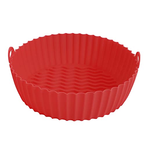 Abbto Luftfritteusenabdeckungen aus Silikon | Luftfritteusen antihaftbeschichtet und hitzebeständig Liner Round Tray - Zubehör für den Ofen Luftfritteusen für Lebensmittel leicht zu reinigen von Abbto