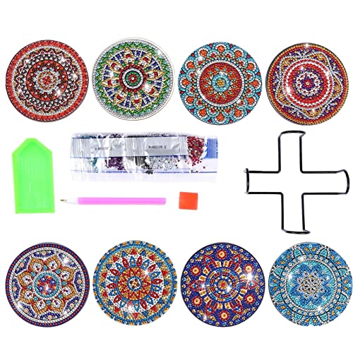 Abbto Untersetzer-Set mit Diamantmalerei, kleines Zubehör-Set – Kunst und Handwerk für Erwachsene, 5D-Kit von Abbto