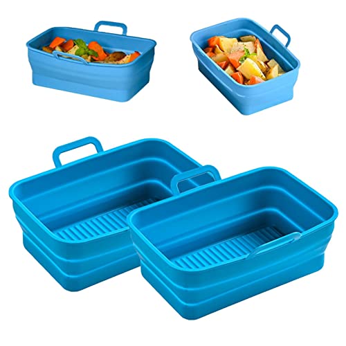 Abbto Wiederverwendbare Luftfritteuseauskleidung, Silikon-Backblech, Zubehör für Luftfritteuse, Set, 2-teiliges Antihaft-Backgeschirr-Set von Abbto