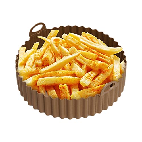 Air Fryer Silikon-Backblech | Wiederverwendbare Luftfritteuse Silikonschale - Silikonkorb für Lebensmittelsichere Luftfritteuse mit Griff, Backzubehör Abbto von Abbto