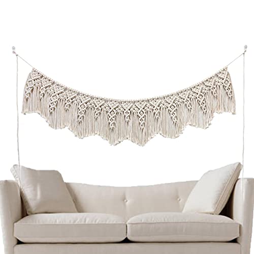 Makramee Tapisserie Wandbehang | Makramee Stoff Tapisserie Kopfteil-Banner mit Boho Hintergrund, Moderne Boho Boho Makramee Hintergrund Wandteppiche, Boho Badezimmer Wohnzimmer Büro Nursery Decor, 47 von Abbto