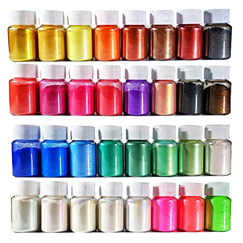 Abcidubxc Perlglanz-natürliches, 32 Farben Perlglanz-natürliches Glimmer-Mineral-Pulver Epoxidharz-Farbstoff-Perlenpigment Perlglanz-Glimmer-Pulver Abcidubxc Perlglanz-natürliches, 32 Farben Perlglanz-natürliches Glimmer-Mineral-Pulver Epoxidharz-Farbstoff-Perlenpigment Perlglanz-Glimmer-Pulver von Abcidubxc