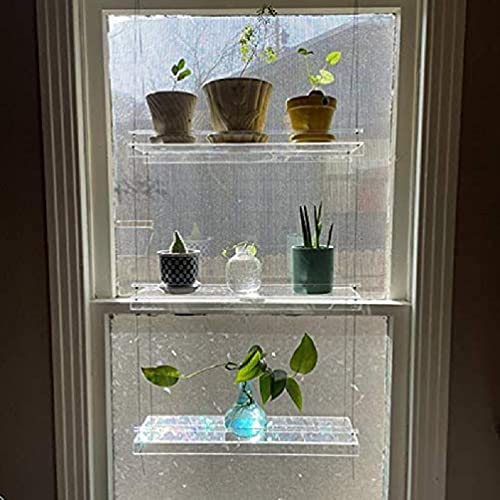 Abcidubxc Transparentes Acrylfenster Pflanzenregale, Schichten Klar Hängendes Schwimmendes Wandregal Blumentopf Rack Pflanzer Stand Dekor Blumentopf Rack Pflanzer Stand von Abcidubxc