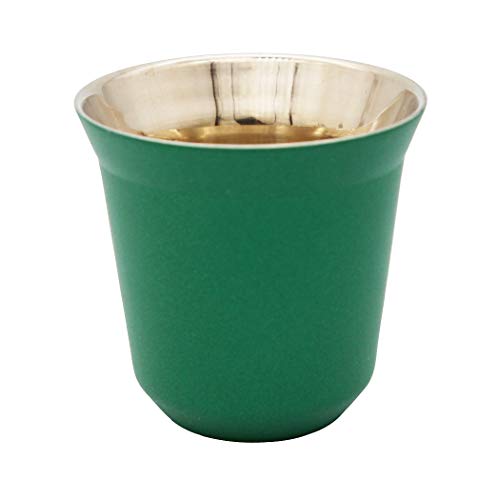 Abcsea 1 Stück Espressotassen Aus Edelstahl, Kaffeetasse aus Edelstahl, Mokkatassen Edelstahl, Doppelwandige Kaffeetassen Espressobecher, Grün 80ml von Abcsea