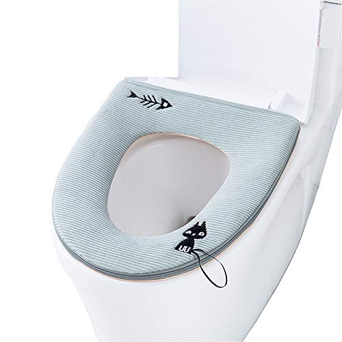 Abcsea 2 Stücke Toilettensitzabdeckung, WC Sitz Matte, Warme Toilettensitz, WC Sitzbezüge, Toilette Sitzbezug, WC-Sitz Cover, Maschinenwaschbar, Grün von Abcsea