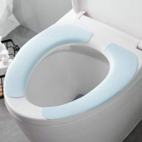 Abcsea 3 Stück Toilettensitzabdeckung, WC Sitz Matte, Warme Toilettensitz, WC Sitzbezüge, Adsorption Toilette Sitzbezug, WC-Sitz Cover, Maschinenwaschbar, Blau von Abcsea