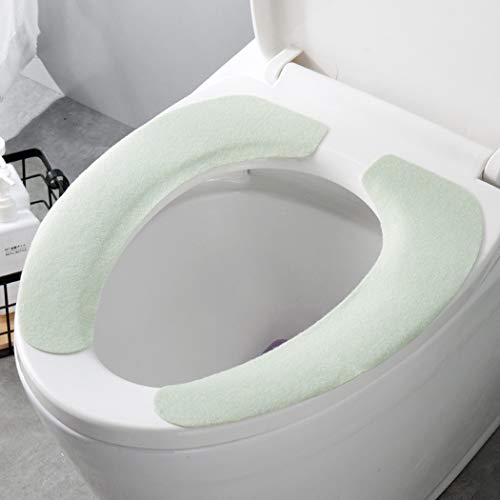 Abcsea 3 Stück Toilettensitzabdeckung, WC Sitz Matte, Warme Toilettensitz, WC Sitzbezüge, Adsorption Toilette Sitzbezug, WC-Sitz Cover, Maschinenwaschbar, Grün von Abcsea