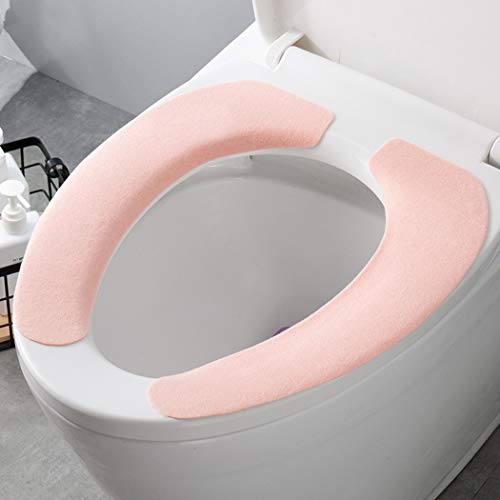 Abcsea 3 Stück Toilettensitzabdeckung, WC Sitz Matte, Warme Toilettensitz, WC Sitzbezüge, Adsorption Toilette Sitzbezug, WC-Sitz Cover, Maschinenwaschbar, Pink von Abcsea