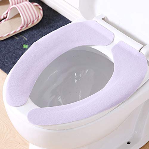 Abcsea 3 Stück Toilettensitzabdeckung, WC Sitz Matte, Warme Toilettensitz, WC Sitzbezüge, Adsorption Toilette Sitzbezug, WC-Sitz Cover, Maschinenwaschbar, lila von Abcsea