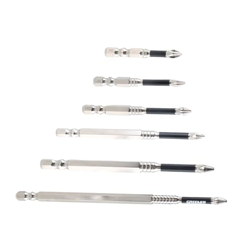 6-teiliges PH2-Magnetschraubendreher Bit Set 1/4-Zoll Sechskantschaft Gekreuzte Schraube Elektrischer Power Treiber Bit 50–150 Mm von Abcsweet