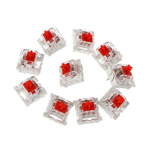 Abcsweet 10 Stück 3-poliger Mechanischer Tastaturschalter Rot Ersatz Für Gateron Cherry MX Gummi Tastenkappen von Abcsweet