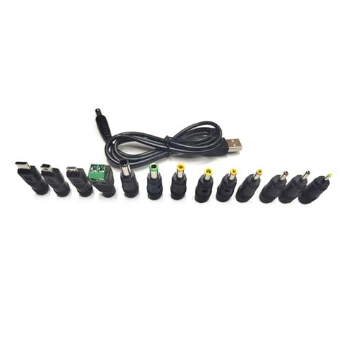 Abcsweet Konvertierungsköpfe Für Laptop Netzteile USB DC5521 Netzteil Adapter Ladegerät Anschlüsse 13-teilige Stecker Laptop Stromkabel Konverter von Abcsweet